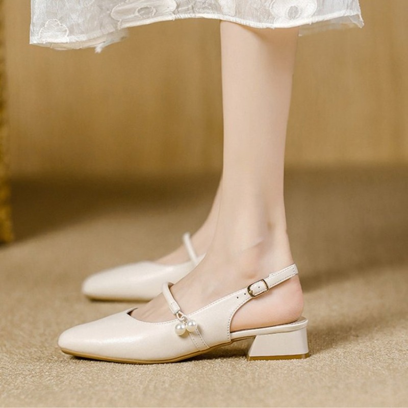 Dress Shoe Pointed - Women's Slingback Mary Janes Square Toe