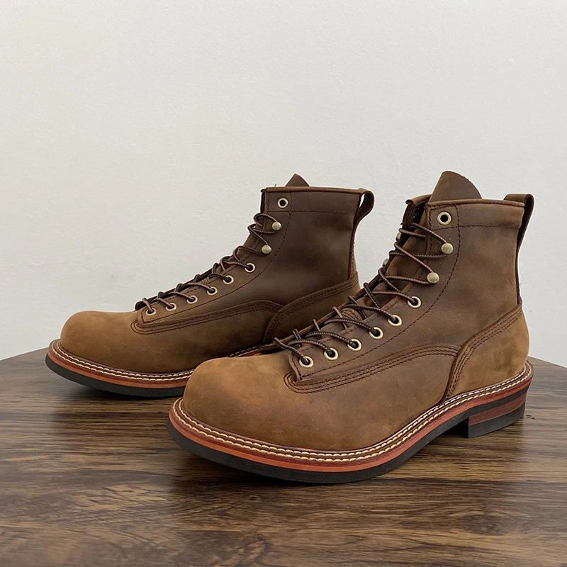Men Shoes Type - Vintage British Men Ankle Boots Handmade