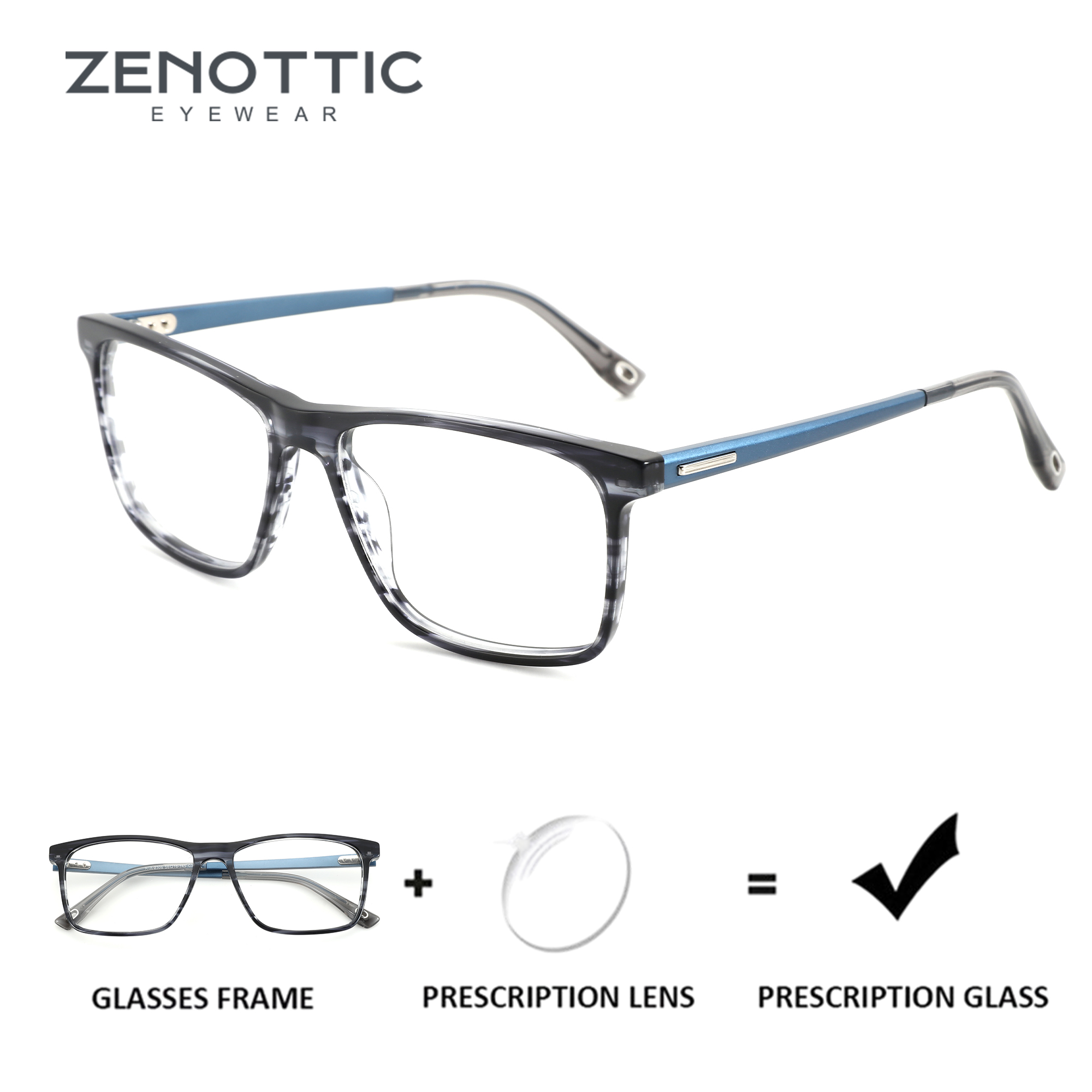 Men Shoes Zegna - ZENOTTIC Japanese Style Square Prescription Glasses