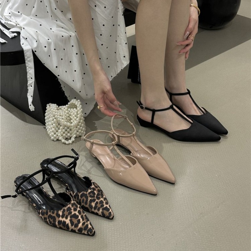 Dress Shoe Pointed - Womens Pointed Toe T-Strap Kitten Heels