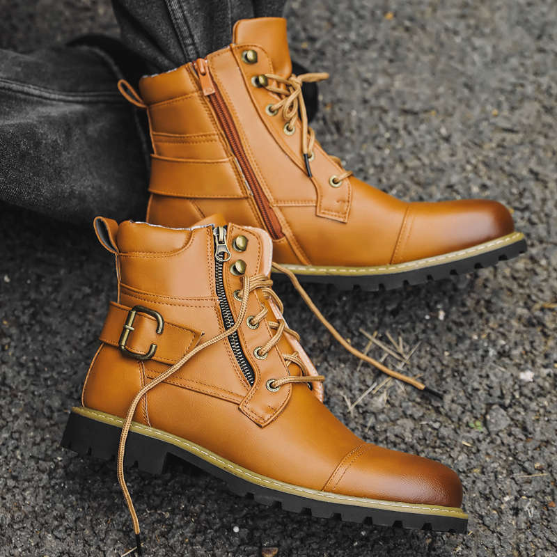 Men Shoes Type - Quality Men Leather Boots Metal Double