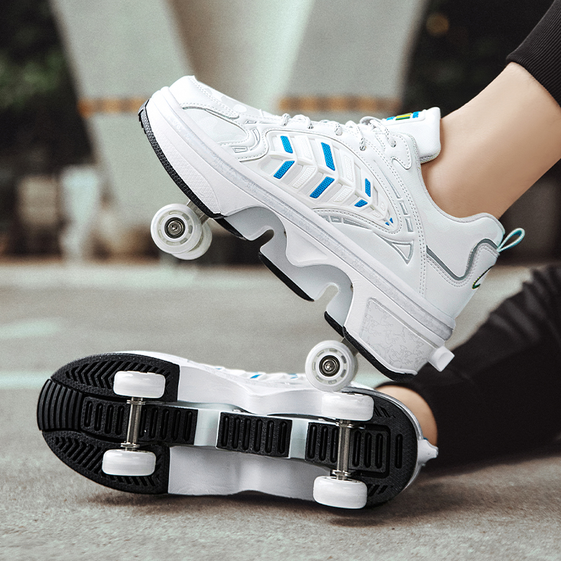 4 Wheels Retractable Roller Sk - Men Shoes Sneakers のレビューと価格