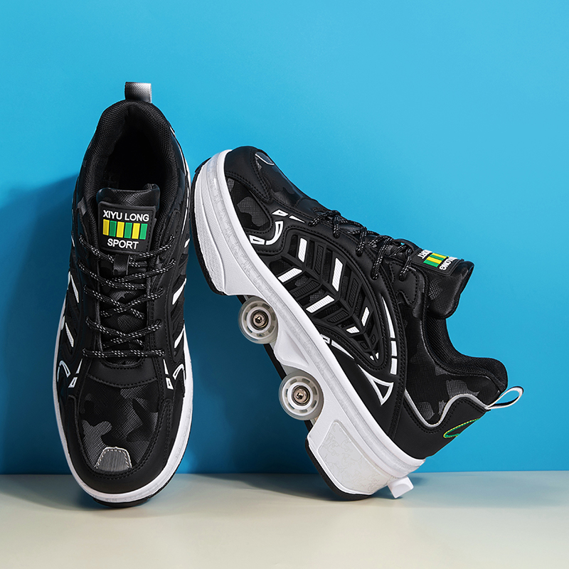 4 Wheels Retractable Roller Sk - Men Shoes Sneakers のレビューと価格