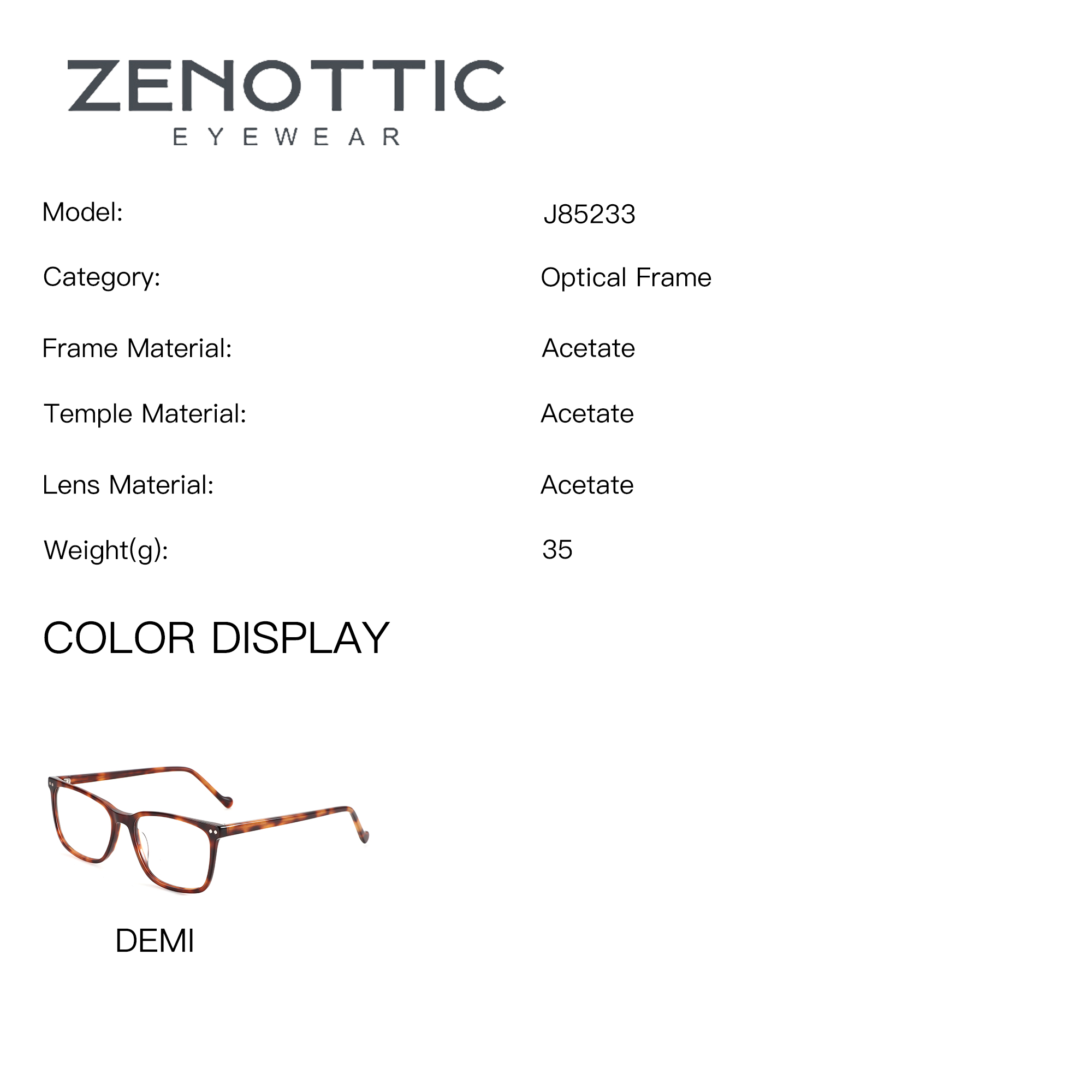 ZENOTTIC Acetate Rectangle Len - Men Shoes Zegna のレビューと価格