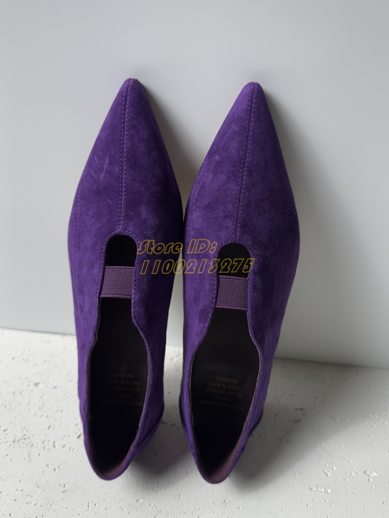 Purple Suede Pointy Toe Pumps  - Dress Shoe Pointed のレビューと価格