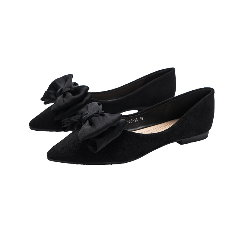 Silk Bowknot Flats Women Flock - Dress Shoe Pointed のレビューと価格