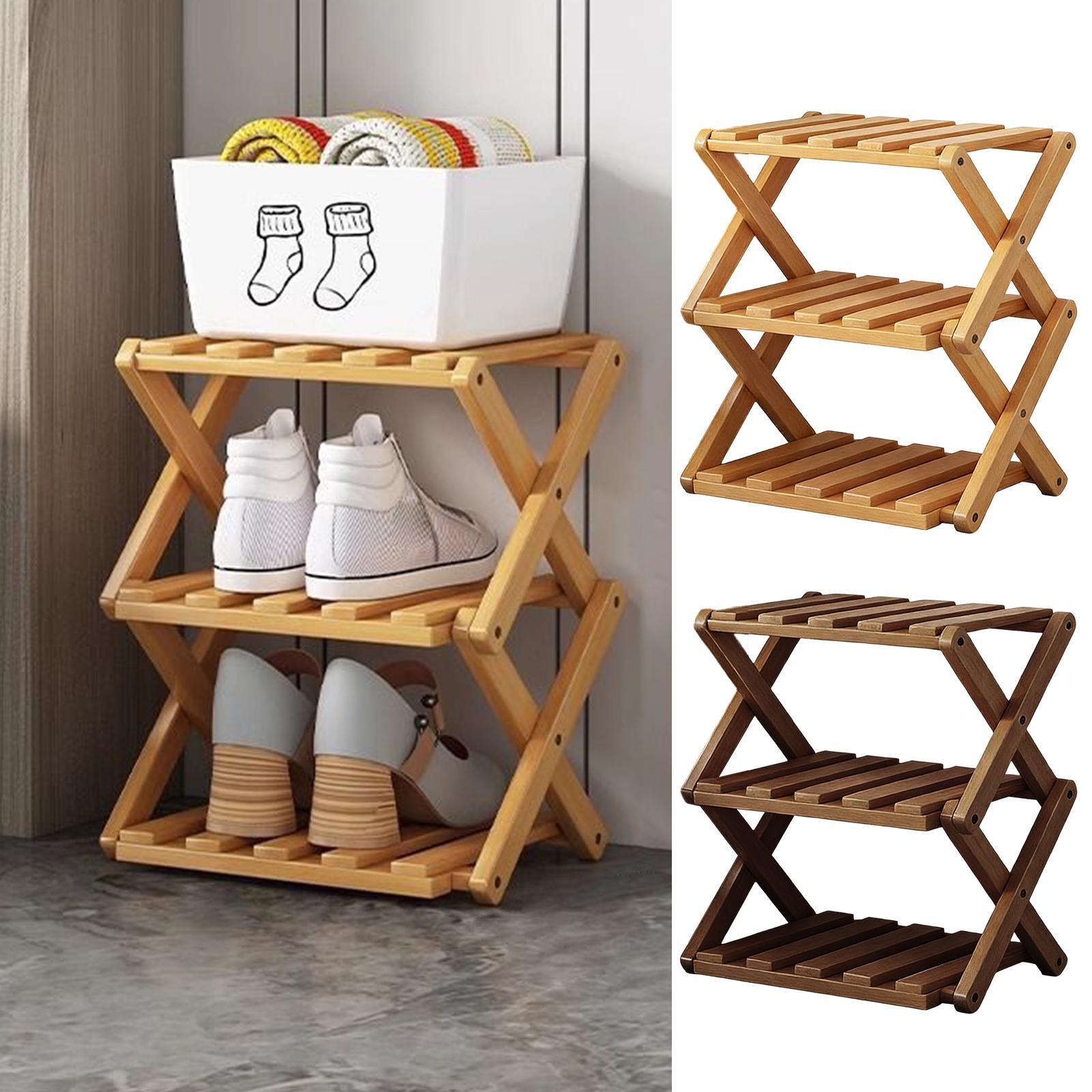 Wooden Shoe Racks 3-Tier Expan - Men Shoes Rack のレビューと価格