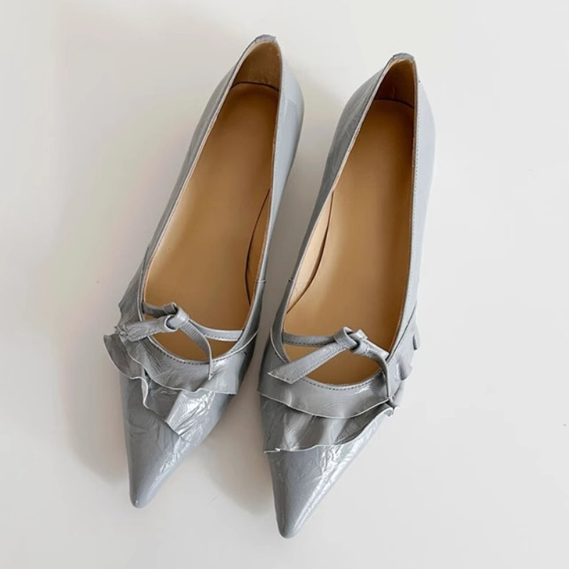Elegant Leather Ruffles Low-he - Dress Shoe Pointed のレビューと価格