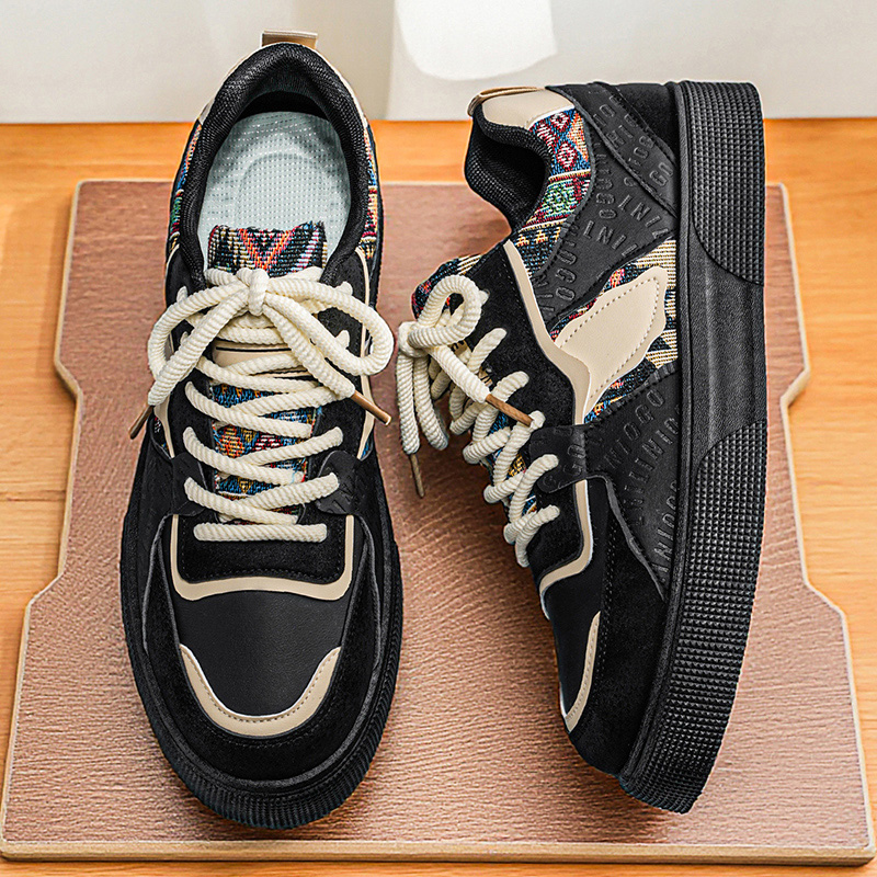 Men's Vintage Patchwork Platfo - Men Shoes China のレビューと価格