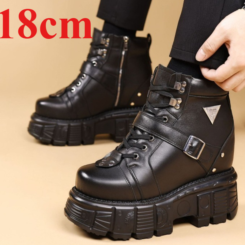 Genuine Leather Motorcycle Boo - Men Shoes Type のレビューと価格