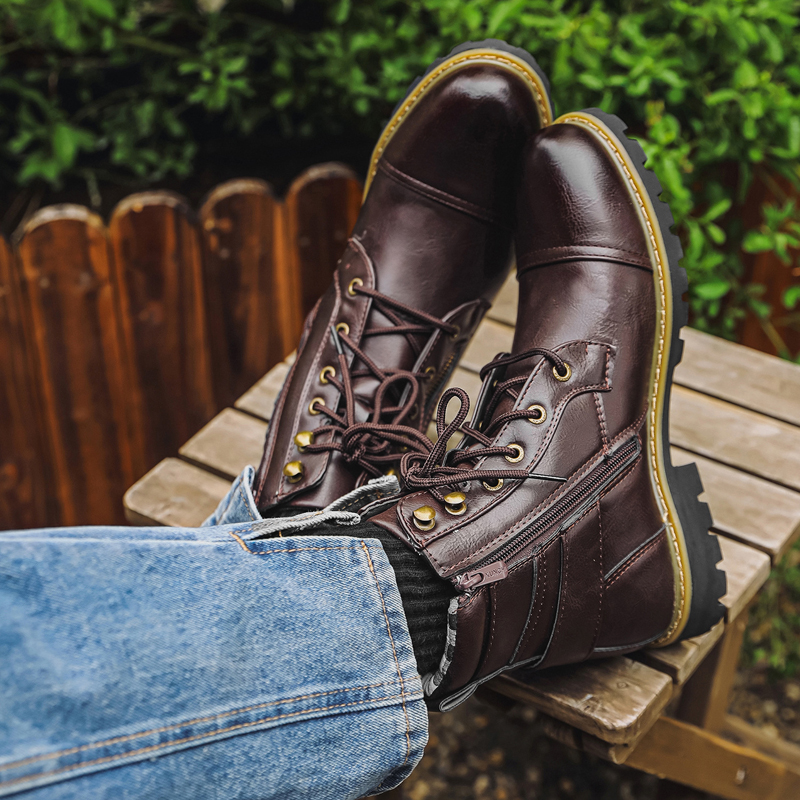 Quality Men Leather Boots Meta - Men Shoes Type のレビューと価格