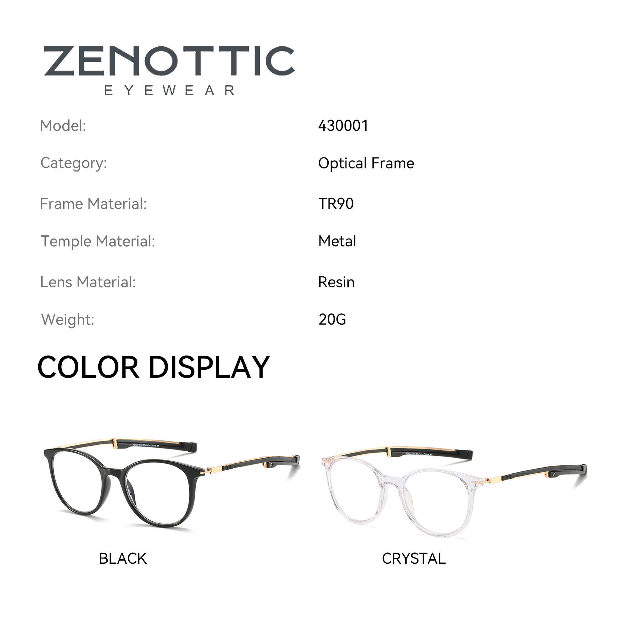 ZENOTTIC Men Round TR90 Prescr - Men Shoes Zegna のレビューと価格