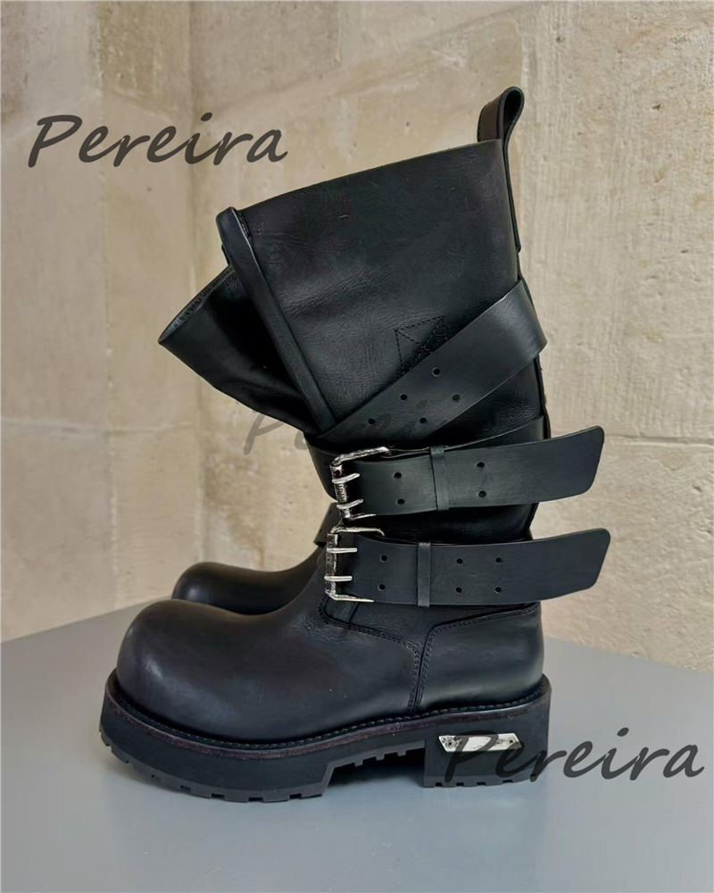 Retro Belt Buckle Motorcycle B - Men Shoes Type のレビューと価格