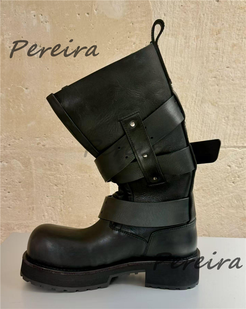 Retro Belt Buckle Motorcycle B - Men Shoes Type のレビューと価格
