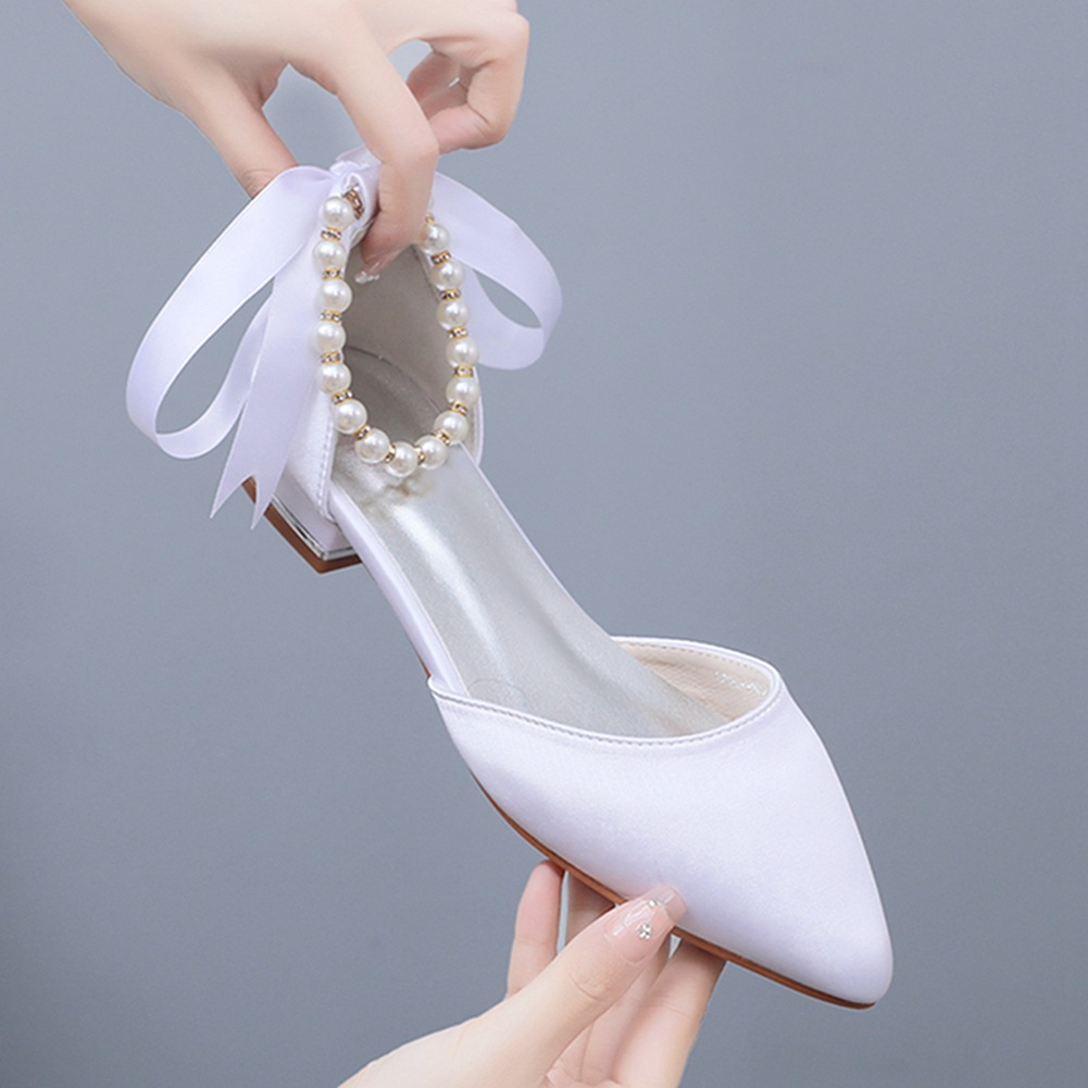 Wedding Shoes Bride Flat Heel  - Dress Shoe Pointed のレビューと価格