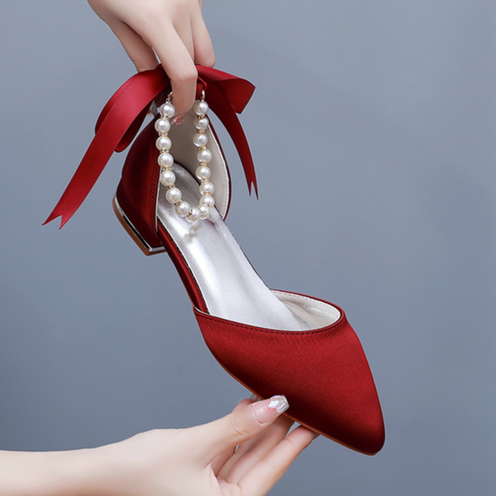 Wedding Shoes Bride Flat Heel  - Dress Shoe Pointed のレビューと価格