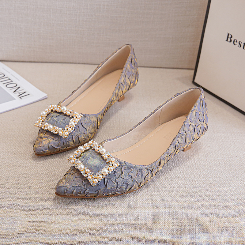 Ivory Textured Satin Pointed T - Dress Shoe Pointed のレビューと価格
