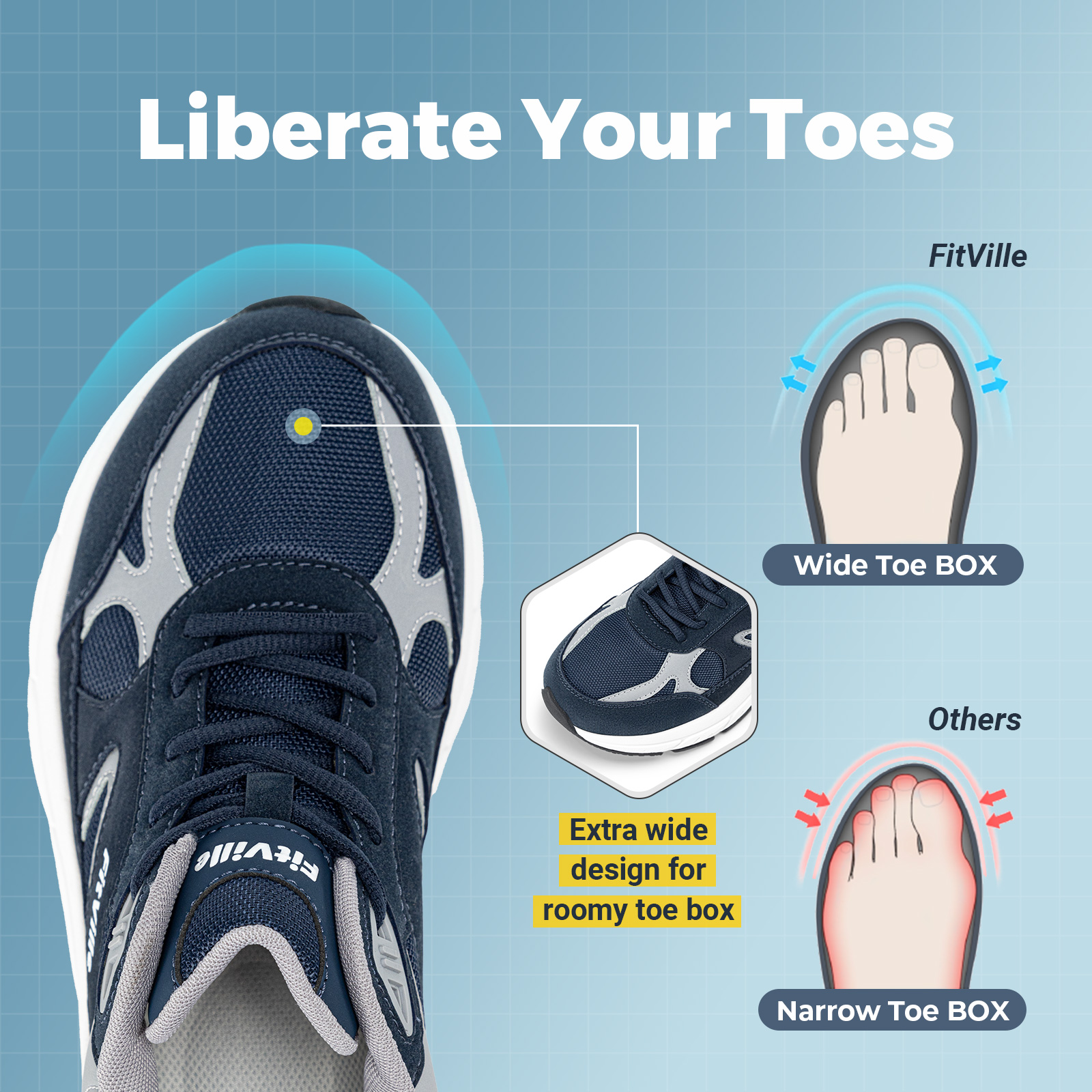 FitVille Newest Walking Shoes  - Men'S Shoes For Wide Feet のレビューと価格