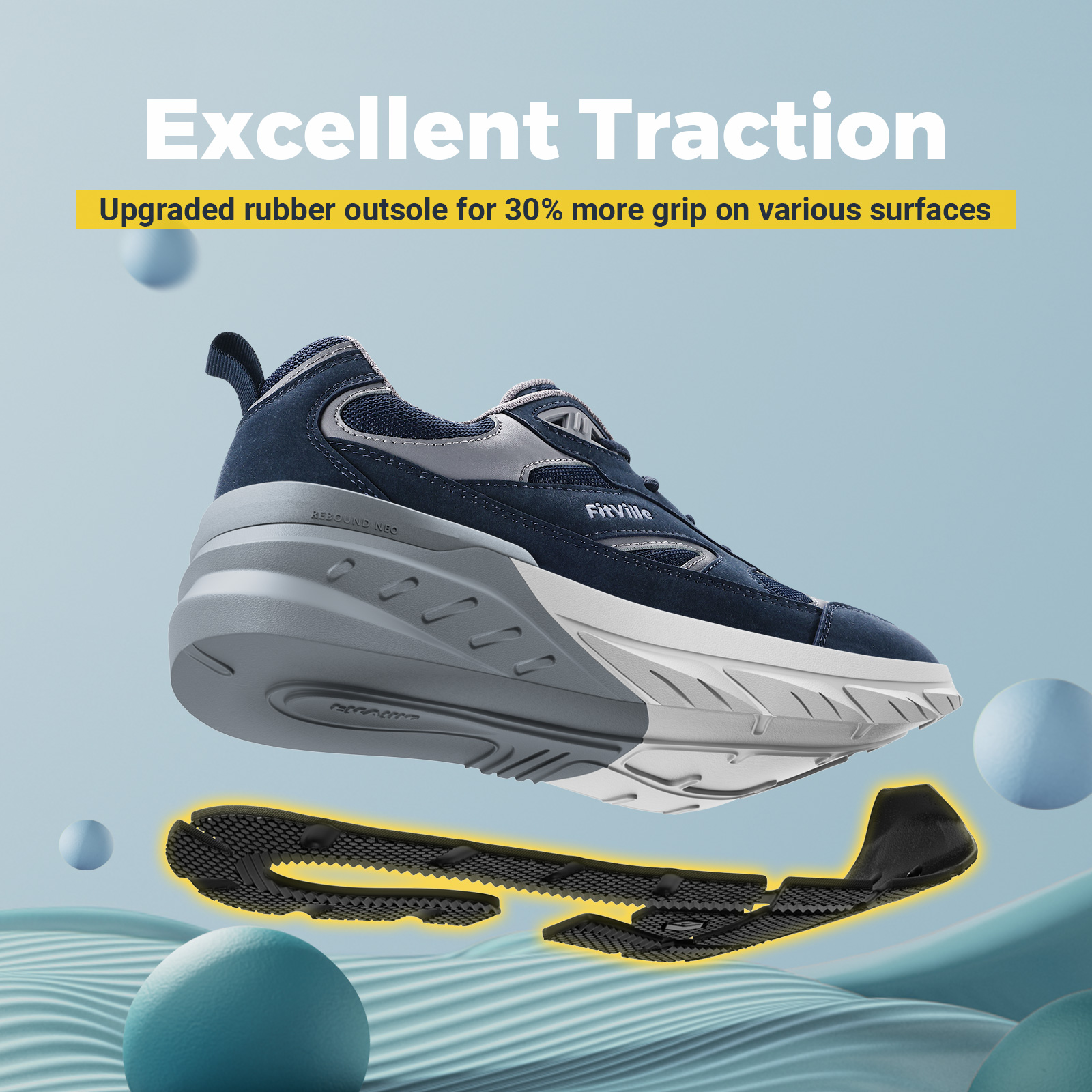 FitVille Newest Walking Shoes  - Men'S Shoes For Wide Feet のレビューと価格