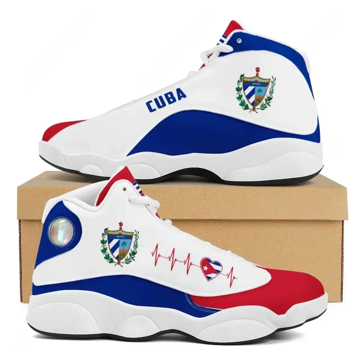 CUBA Flag Print Cool Men Baske - Men'S Shoes Basketball のレビューと価格